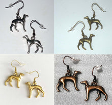 Load image into Gallery viewer, 3-D Standing Greyhound or Whippet Charm Earwires, Choose Color