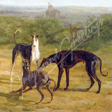 Load image into Gallery viewer, Wood Framed Greyhound Triptych Tile Leash or Coat Hooks, New *Exclusive*