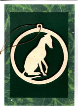 Load image into Gallery viewer, Wood Greyhound Ornament Christmas Card