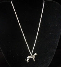Load image into Gallery viewer, Greyhound or Whippet Heart Hound Pendant, Choose Silver or Gold