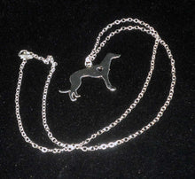Load image into Gallery viewer, Greyhound or Whippet Heart Hound Pendant, Choose Silver or Gold