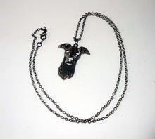 Load image into Gallery viewer, Pendant Necklace with Greyhound or Whippet Head, choose rose gold or gunmetal