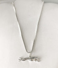Load image into Gallery viewer, Pendant Necklace with Running Greyhound or Whippet, choose gold or silver