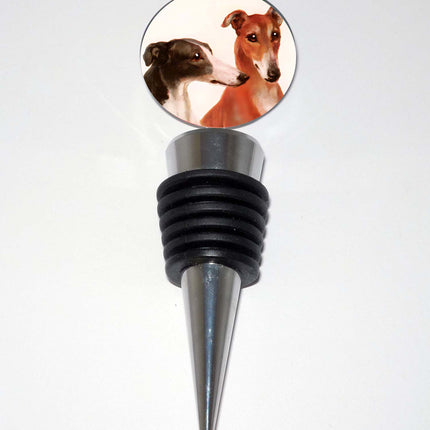 Alt Art Pair of Greyhound Dogs Bottle Stopper