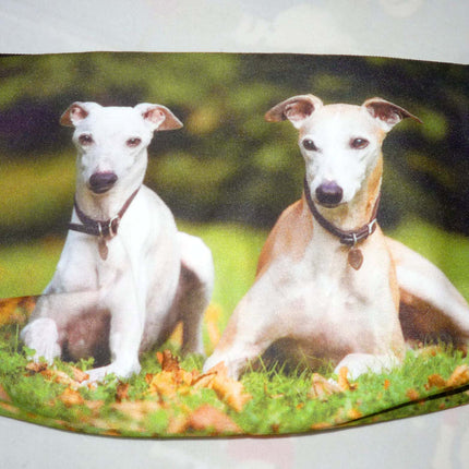 Two Greyhounds or Whippet Dogs Clutch/Makeup Bag with Charm
