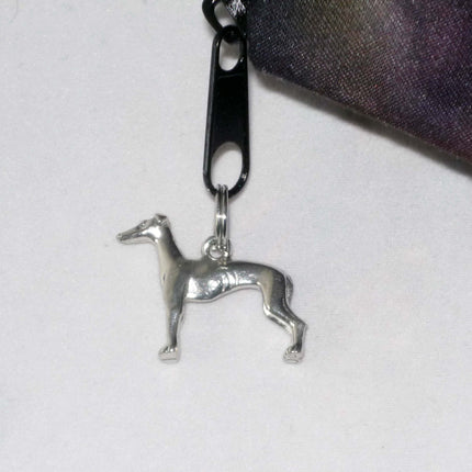 Two Greyhounds or Whippet Dogs Clutch/Makeup Bag with Charm