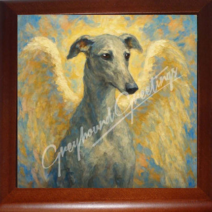 Greyhound Angel Memory Keeper Box, Rosewood