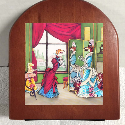 Whimsical Vintage Artwork Dressed Up Greyhounds Rosewood Bookends
