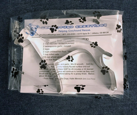 Simple Greyhound Dog Shaped Cookie Cutter w/Recipes Whippet IG