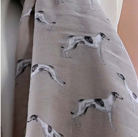 Cowdog Greyhound Dog or Whippet Print Women's Scarf