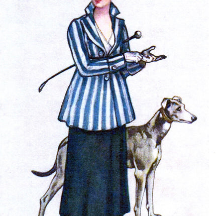 Ladies & Greyhound Dogs II Art Notecards Set of 4 w/envelopes
