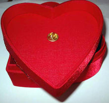 Load image into Gallery viewer, Red Satin Heart Box with Removable Greyhound Pin
