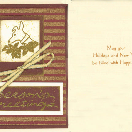 Handmade Greyhound Christmas Cards - Season's Greetings - Set/4