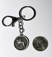 Load image into Gallery viewer, Pewter Greyhound Angel Keyring with Split Ring
