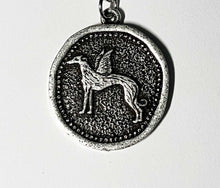 Load image into Gallery viewer, Pewter Greyhound Angel Keyring with Split Ring
