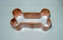 Load image into Gallery viewer, Dog Bone Copper Cookie Cutter, Small, with Recipes
