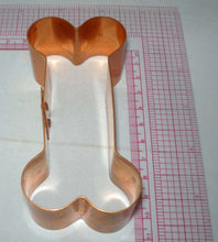 Load image into Gallery viewer, Dog Bone Copper Cookie Cutter, Large, with Recipes
