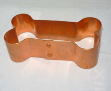 Load image into Gallery viewer, Dog Bone Copper Cookie Cutter, Large, with Recipes
