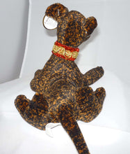 Load image into Gallery viewer, Greyhound Blingy Beanie Baby - Brindle with White Belly w Martingale
