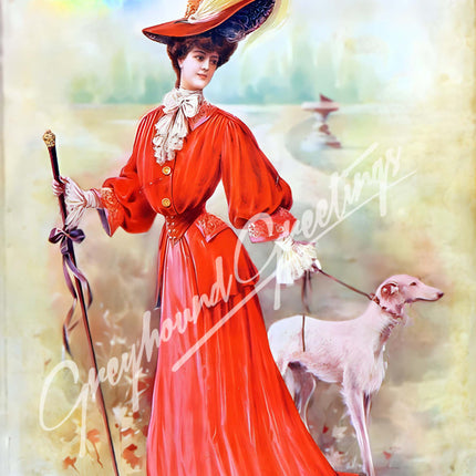 Vintage Magazine Covers: Ladies & Greyhound Dogs Art Notecards Set of 4