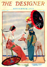 Load image into Gallery viewer, Vintage Magazine Covers: Ladies &amp; Greyhound Dogs Art Notecards Set of 4
