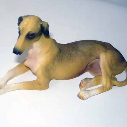 Greyhound Figurine, Realistically Colored Resin, 4" - Fawn