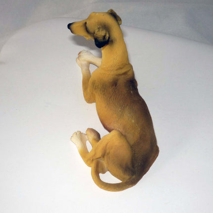 Greyhound Figurine, Realistically Colored Resin, 4" - Fawn