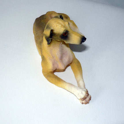 Greyhound Figurine, Realistically Colored Resin, 4" - Fawn