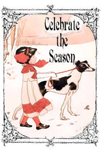 Load image into Gallery viewer, Vintage Altered Art Greyhound and Girl Christmas Cards - Set/4 w Env
