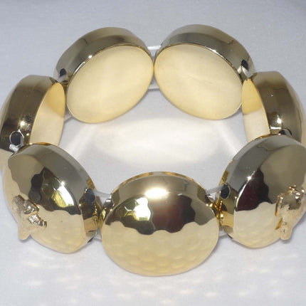 Goldtone Stretch Bracelet w GP Greyhound Dog Charms Whippet IG