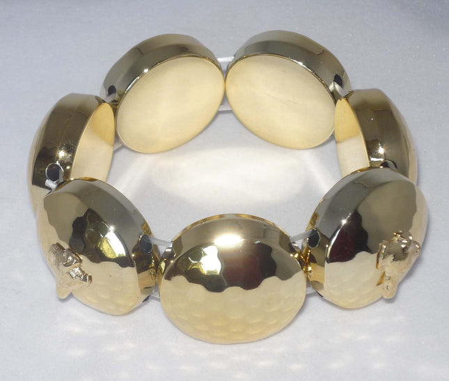 Goldtone Stretch Bracelet w GP Greyhound Dog Charms Whippet IG