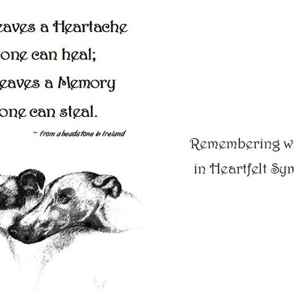 Irish Headstone Greyhound Dog Sympathy Cards, set of 4, with envelopes