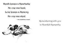 Load image into Gallery viewer, Irish Headstone Greyhound Dog Sympathy Cards, set of 4, with envelopes
