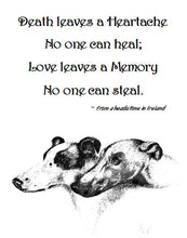 Load image into Gallery viewer, Irish Headstone Greyhound Dog Sympathy Cards, set of 4, with envelopes
