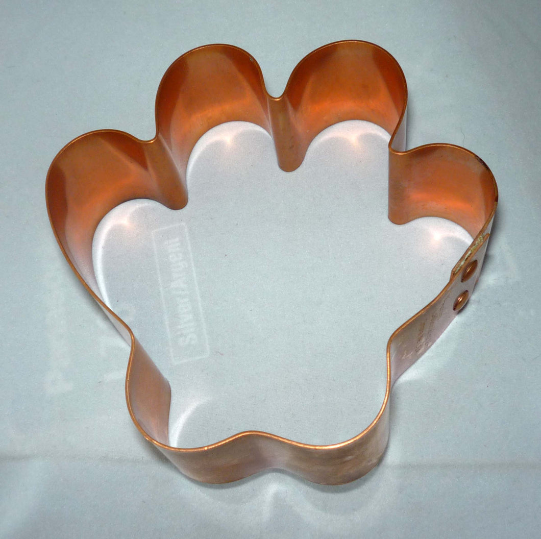 Paw Print Copper Cookie Cutter with Recipes