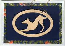 Load image into Gallery viewer, Greyhound Christmas Card with Removable Keepsake Ornament &quot;Playbow&quot;
