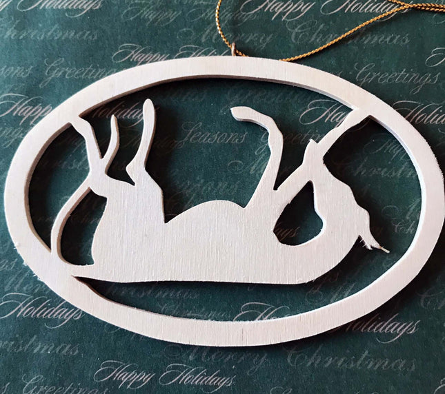 Wood Cutout Greyhound Dog Ornament "Roaching"