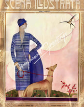 Load image into Gallery viewer, Vintage Magazine Covers: Ladies &amp; Greyhound Dogs Art Notecards Set of 4
