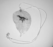 Load image into Gallery viewer, Silver Leaf Pendant with SP Greyhound, Snake Chain Necklace
