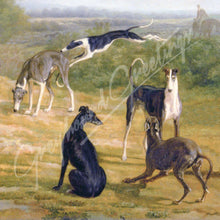 Load image into Gallery viewer, Wood Framed Greyhound Triptych Tile Leash or Coat Hooks, New *Exclusive*

