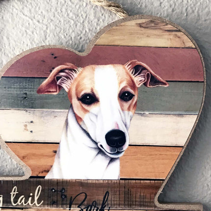 Greyhound LOVE Portrait/Traits - Wood, Made in USA