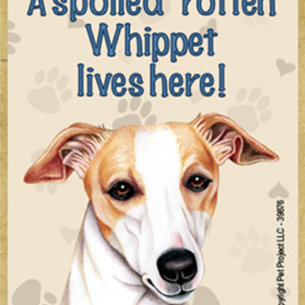 A Spoiled Rotten Whippet Lives Here! Fridge Magnet