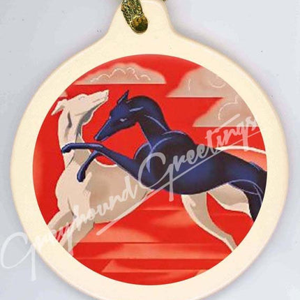 Greyhound Porcelain Ornament