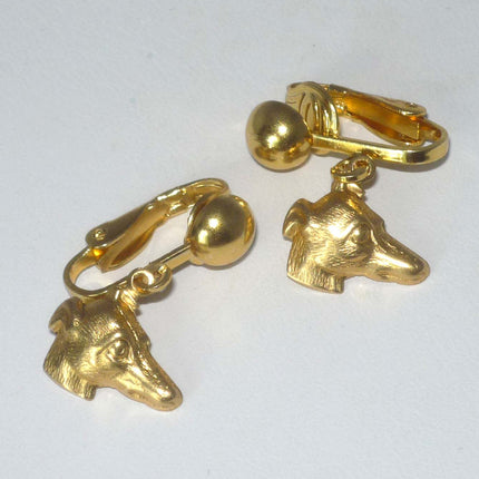 Greyhound Clip On Earrings