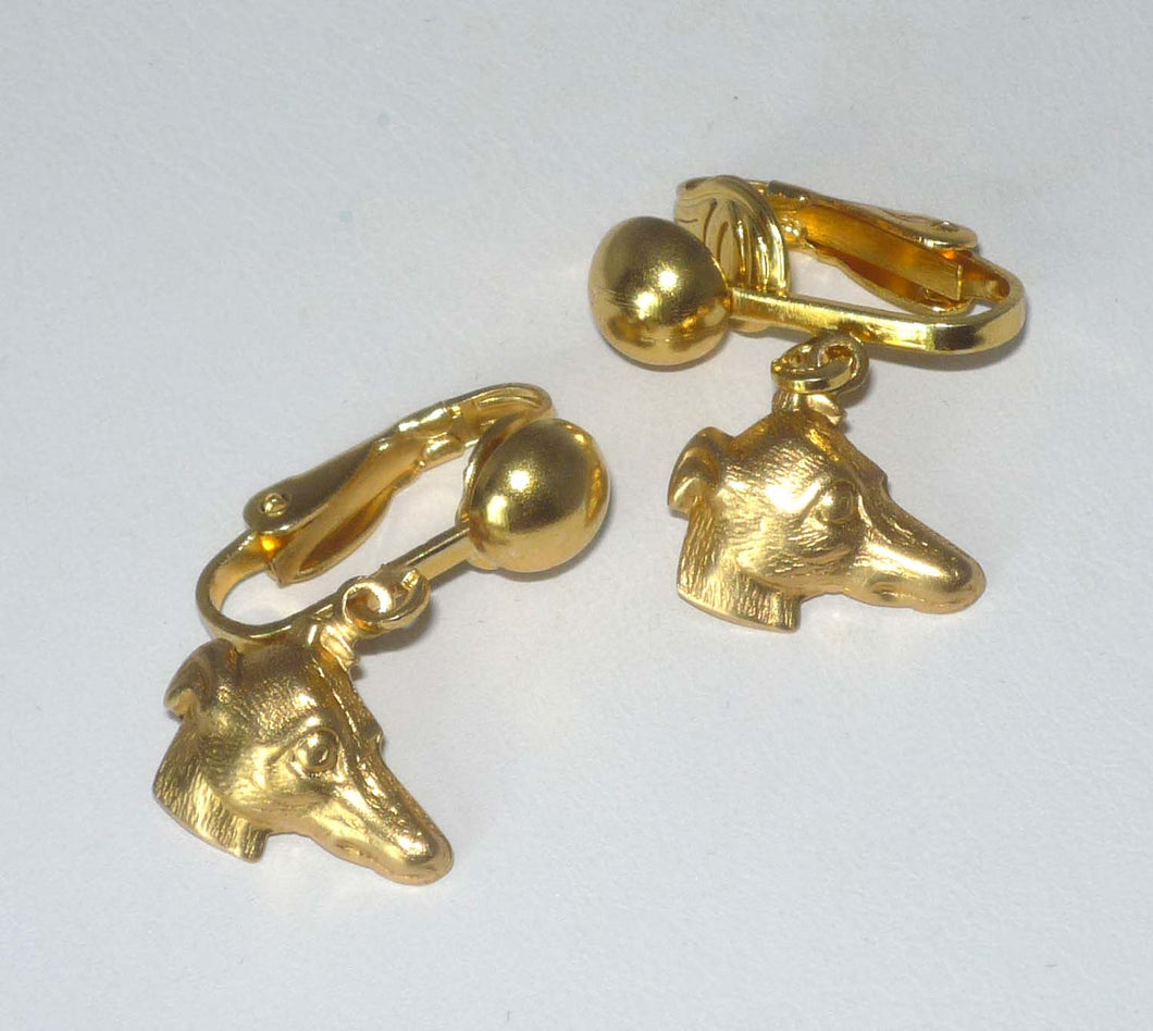 Greyhound Clip On Earrings