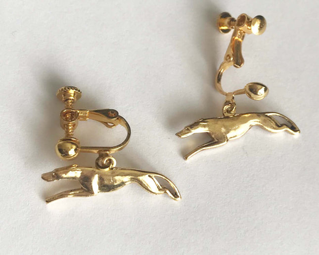 Greyhound Clip ON Earrings