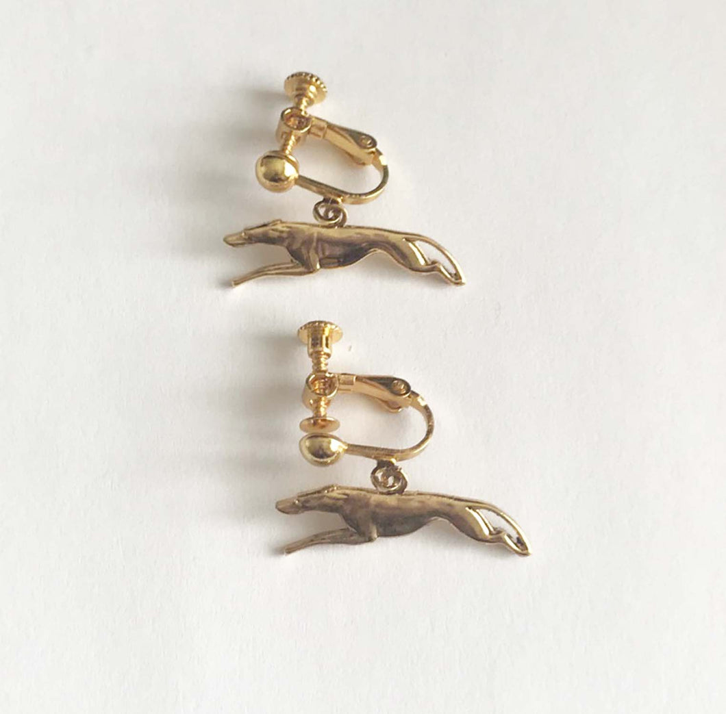 Greyhound Clip ON Earrings