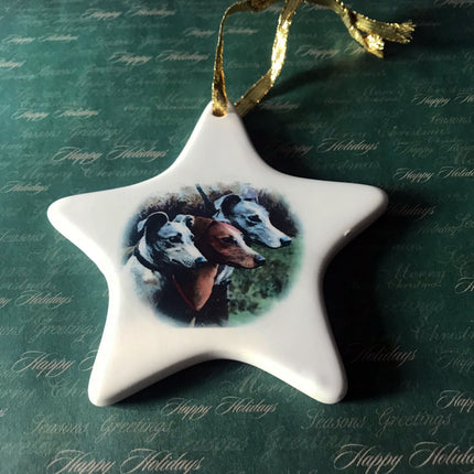 Porcelain Greyhound Ornament