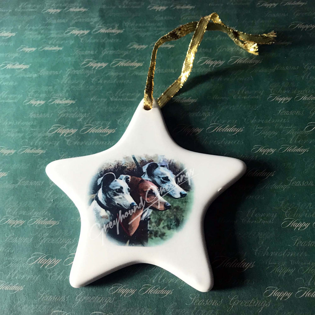 Porcelain Greyhound Ornament