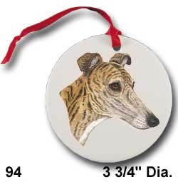 Porcelain Greyhound Ornament